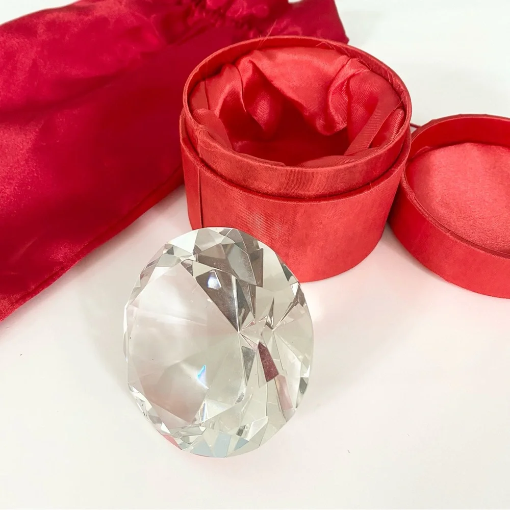 Crystal Diamond Paperweight Desk Accent